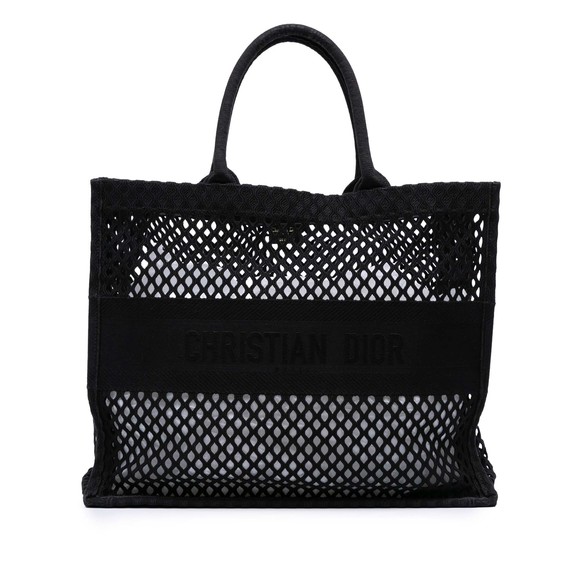 Pre-Loved Dior Large Embroidered Mesh Book Tote - Picture 1 of 7